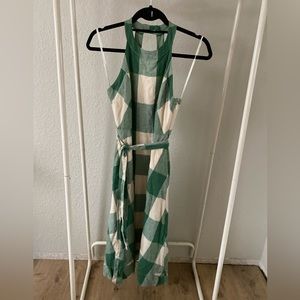 Anthropologie Maeve Greta Green Gingham Dress Size 6
